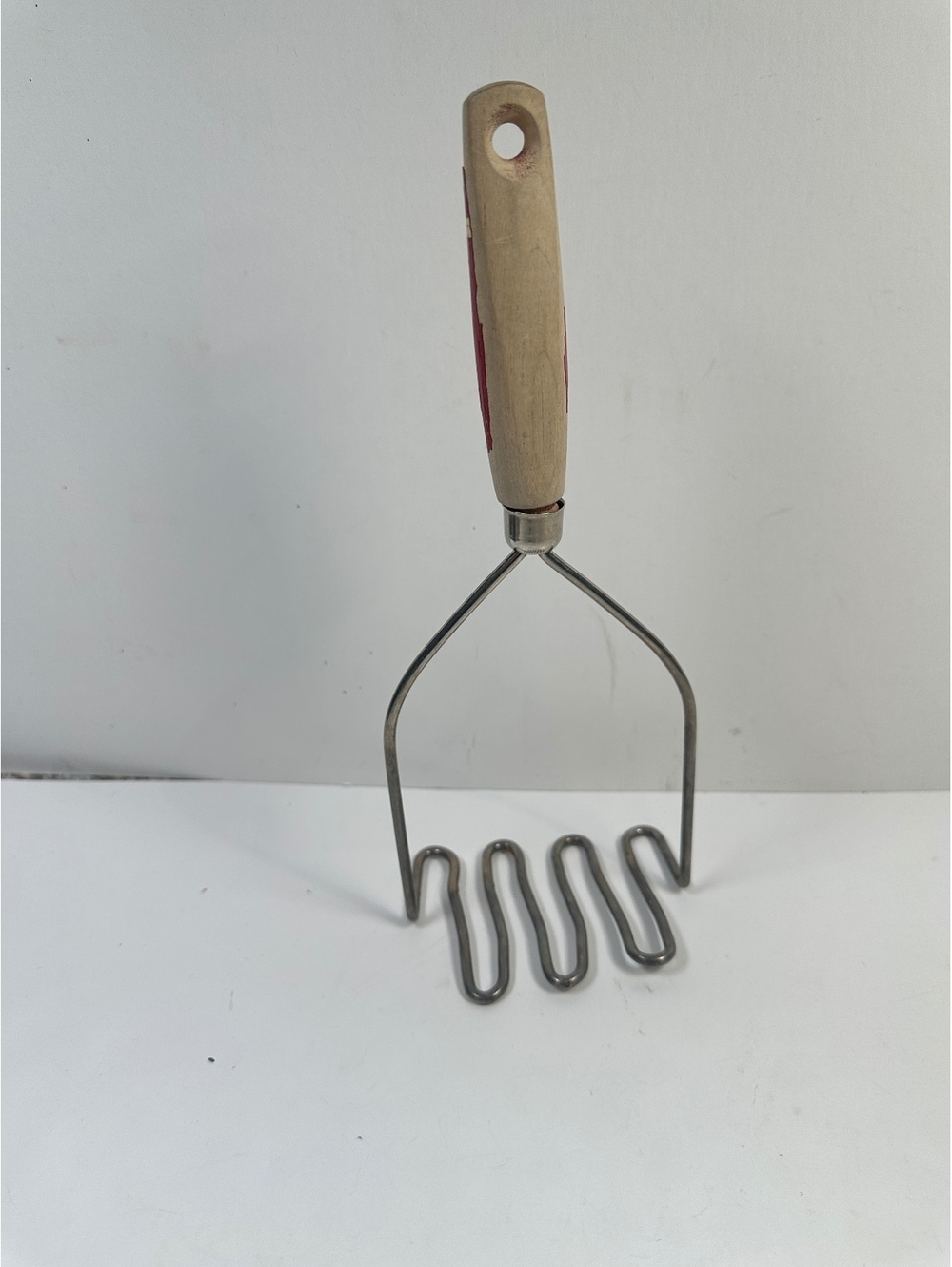 VTG Primitive Twisted Wire Potato Masher Wooden Handle Cottagecore Farmhouse